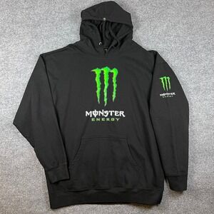 Monster Energy Hoodie Mens 3XL Black Pullover Drawstring Unleash the Beast